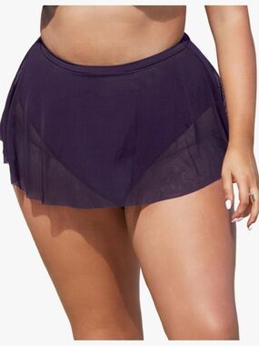 CUPSHE Women Plus Size Bikini Bottom High Waisted Swimsuit Full Coverage Mesh